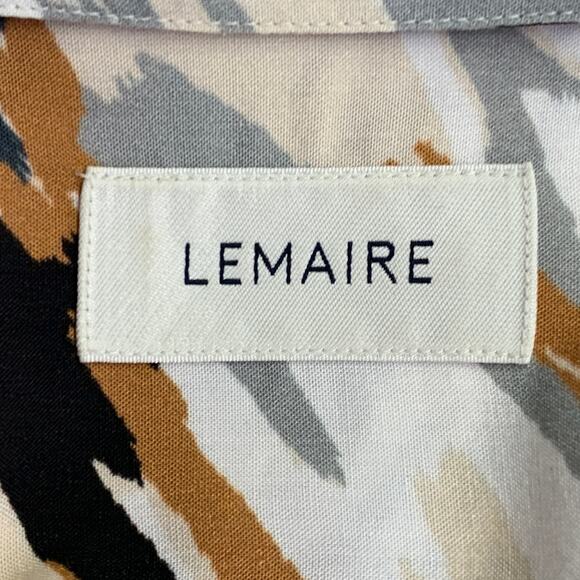 LEMAIRE Size XXL Multi Color Abstract Viscose One Pocket Short Sleeve Shirt - Picture 4 of 7